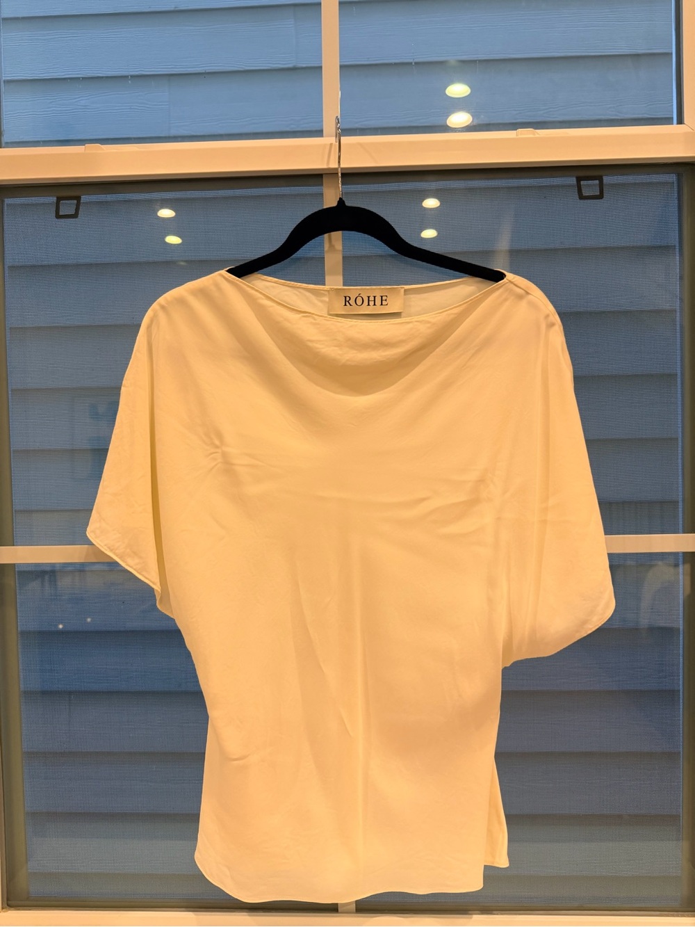 RÓHE Cream Boatneck Short Sleeve Blouse